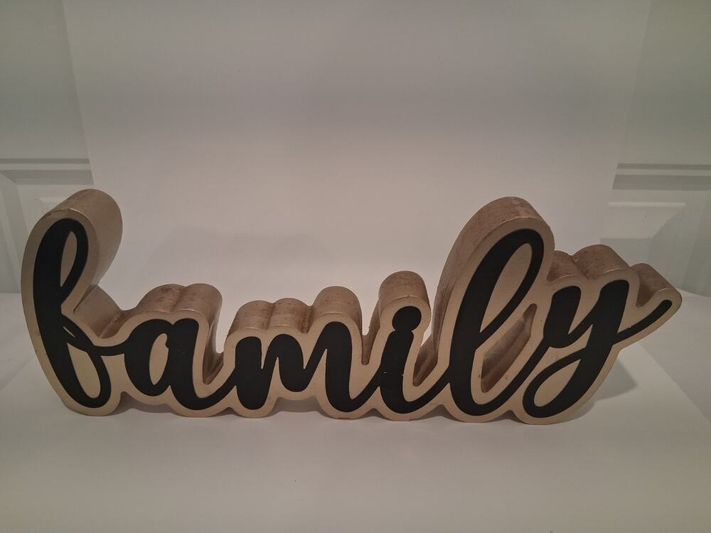 Family Wooden Letter Sign Block Word Art Tabletop Mantel Home Decor Farmhouse